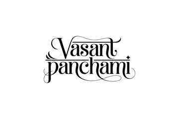 Vasant Panchami Vector Typography | Elegant Festive Lettering for Spring Festival