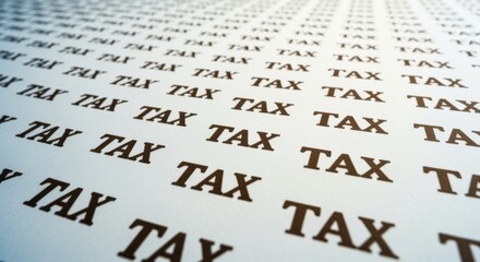 Tax Season Background with Repeating Text Pattern on White Paper for Financial and Business Concepts