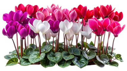 Vibrant cyclamen blooms in full bloom