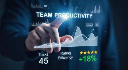 Team Productivity Enhancement: Achieving Business Success Through Collaboration, Efficiency and Increased Percentage with Interactive Digital Interface