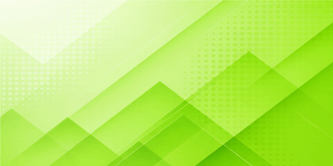 Obraz premium Abstract green background with geometric triangles and 3D square patterns creates a futuristic digital texture for a seamless technology wallpaper or business cover design