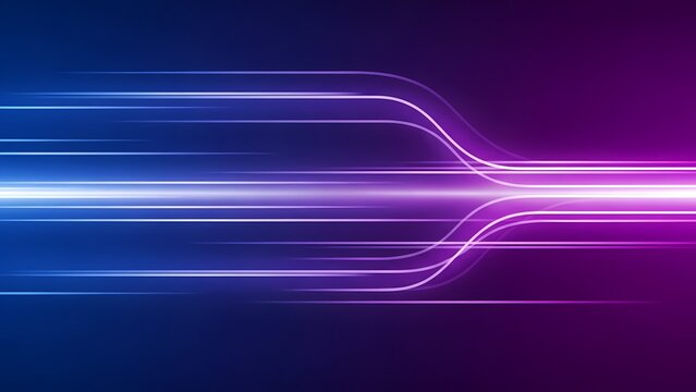 Abstract technology background with dynamic glowing lines and digital light trails. - Powered by Adobe