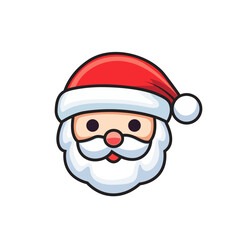 Christmas Santa Head Cute flat Vector