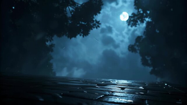 Clock tower standing tall against stormy sky concept. Clouds dark heavy fog surrounding moonlit clock tower under night silence.