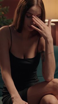 Frustrated Caucasian woman gambler throwing poker cards on table losing bet home mad frown gambling player female girl loser playing blackjack game failure bankruptcy gamer lost money indoors casino