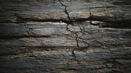 Close-up of Dark Weathered Wood Texture