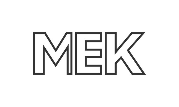 MEK logo design template with strong and modern bold text. Initial based vector logotype featuring simple and minimal typography. Trendy company identity.