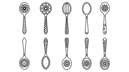 Decorative spoons with floral patterns and designs