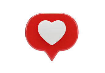 Red heart icon in chat bubble