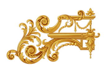 Elegant gold ornate shelf