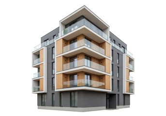 Modern corner apartment building