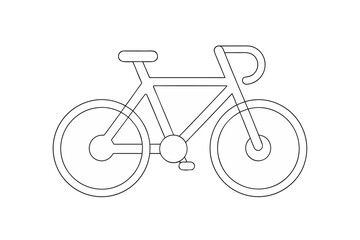 Fototapeta premium Simple Outline Drawing of a Bicycle Side View