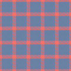 Page check textile seamless, scenery vector texture fabric. Idyllic tartan background plaid pattern in blue and red colors.