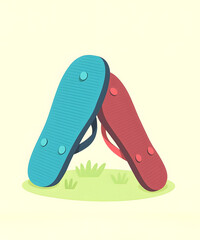 Slipper toss or baling selipar (local tradisional games malaysia)