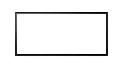 Obraz premium IA generated. Simple black rectangular frame isolated on white background. Minimalist border design for displaying pictures, art, or digital content. Realistic 3D render with clean lines.