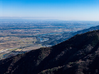 小倉山展望台から望む濃尾平野（ドローンによる空撮）
