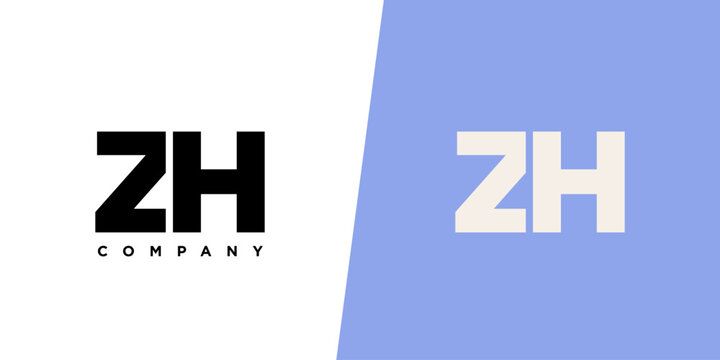 Letter Z and H, ZH logo design template. Minimal monogram initial based logotype.