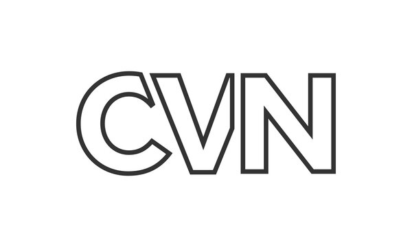 CVN logo design template with strong and modern bold text. Initial based vector logotype featuring simple and minimal typography. Trendy company identity.