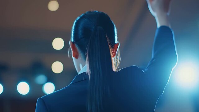 講演会で手を挙げる聴衆、熱心な学びと関心の高さ