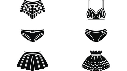 Stylish women's underwear and skirts illustrations