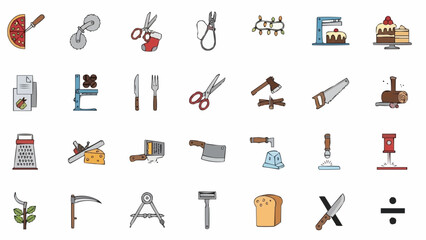 Obraz premium Collection of Kitchen and Craft Tools and Objects.