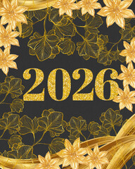 Gold yellow  black flower  