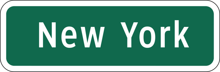 New York Green Road Sign Design Vector © Griffin9678
