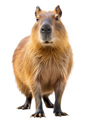 Fototapeta premium Standing capybara against white background