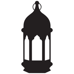 Elegant black lantern silhouette with intricate design