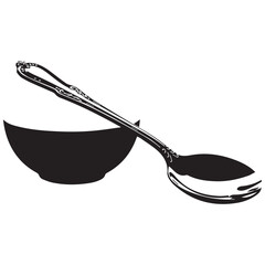 Elegant spoon and bowl set in modern minimalist design