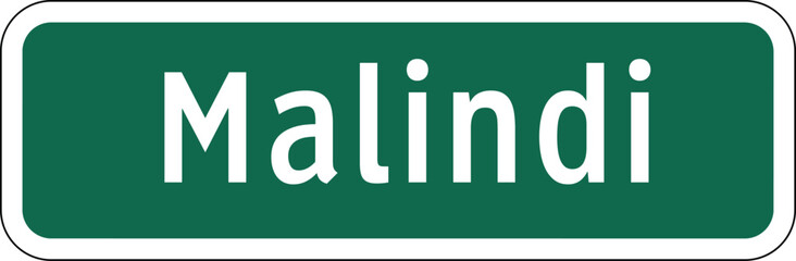 Malindi Green Road Sign Design Vector © Griffin9678