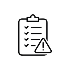 Clipboard Checklist With Risk Assessment Alert