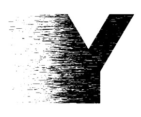Bold grunge typography forming the letter Y with distressed black and white texture. Ideal for posters, branding, album covers, street style graphics, and edgy typographic designs.