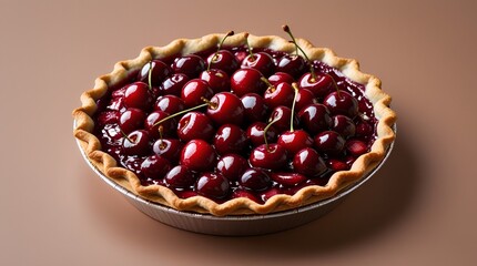 Cheery pie on a plate