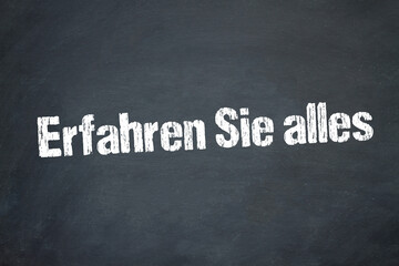 Obraz premium Erfahren Sie alles 
