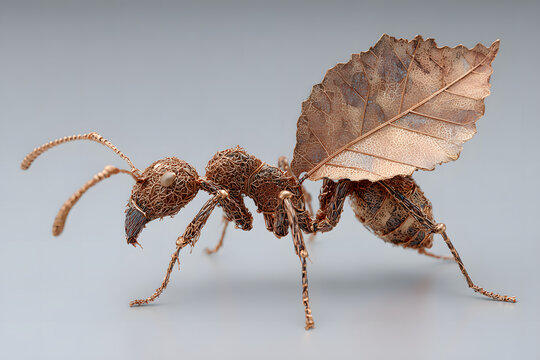 Metal Ant with Lace Wings
