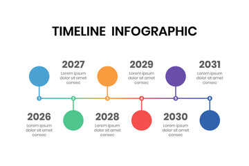Horizontal Year Timeline Infographic Template for Project Planning and Roadmap