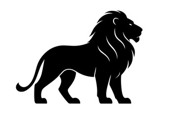 Lion silhouette isolated on transparent background