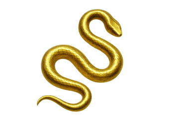 Fototapeta premium Golden snake coiling on transparent background representing luxury, wealth, and elegance with shiny metallic texture