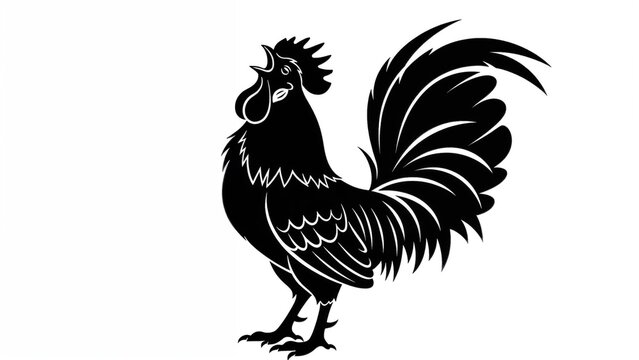 Rooster isolated on white background vector illustration