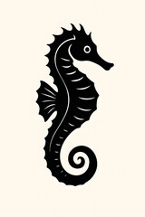 Seahorse silhouette isolated on transparent background © Rasel