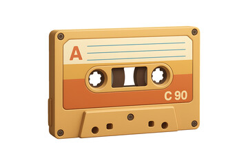 Obraz premium Vintage Cassette Tape Icon Isolated on Transparent Background