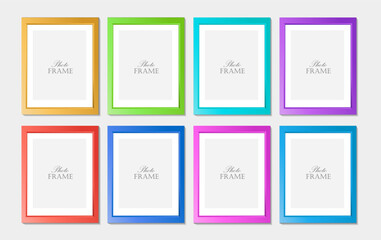 Set of colorful wooden photo frames collection. Wooden colorful square picture frames set. Photo Frames for your design, galleries, decor, wall art. 