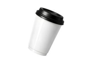 Minimal paper coffee cup mockup tilted background