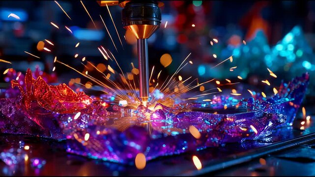 Industrial Metal Laser Cutting Process.