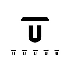 Letter T, digital alphabet cyber font, including set of five different letters, vector illustration 10EPS