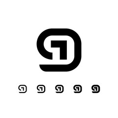 Number 9, digital numeral nine, including set of five different cyber numbers, vector illustration 10EPS