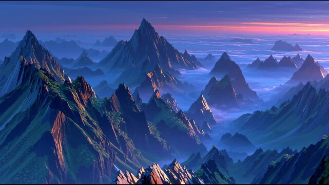 Majestic Mountain Landscape at Dusk.