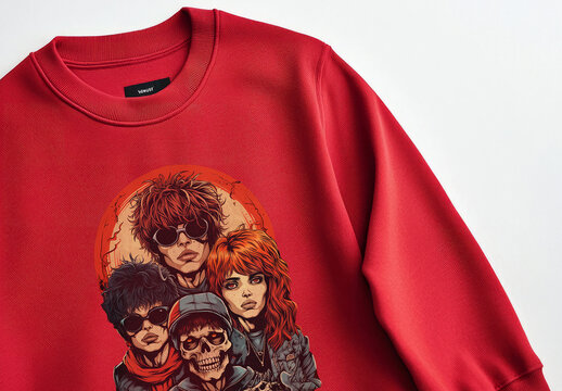 Crew Neck T-shirt Mockup Template