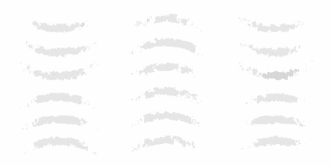 A collection of fluffy wispy cloud shapes scattered across a white background